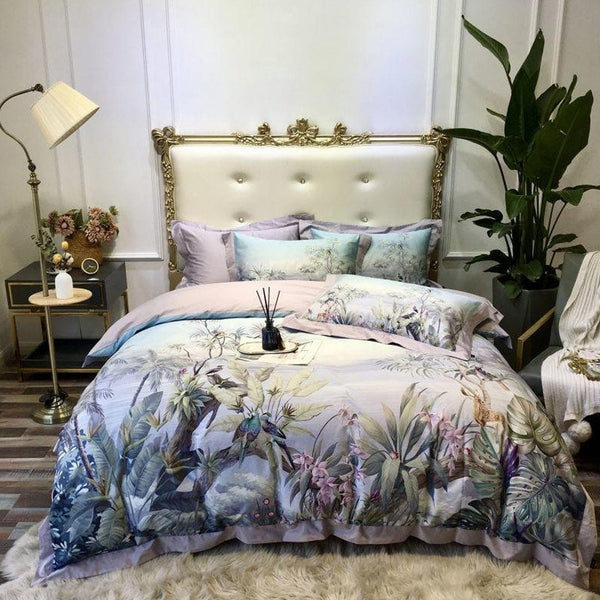 Luxury Chic Leaves Duvet Cover & Sheet Set